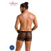 Чоловічі прозорі боксери Passion 032 SHORT JAMES XXL/XXXL Black, сітка