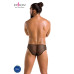Чоловічі труси зі шнурівкою Passion 035 SLIP RICHARD L/XL Black, екошкіра, сітка