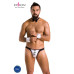 Комплект еротичної чоловічої білизни Passion 036 ALFRED XXL/XXXL Black, труси, комірець, манжети
