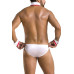 Комплект еротичної чоловічої білизни Passion 037 GREGORY XXL/XXXL White, труси, комірець, манжети