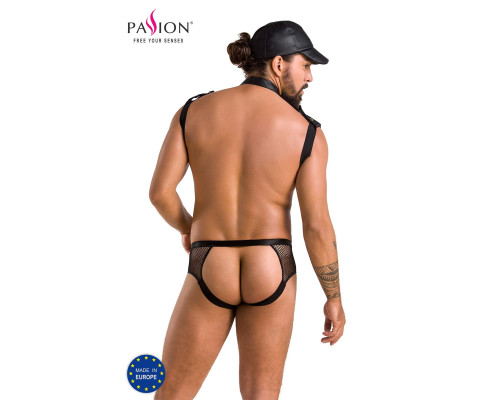 Комплект еротичної чоловічої білизни Passion 038 JOHN S/M Black, боді, кепка
