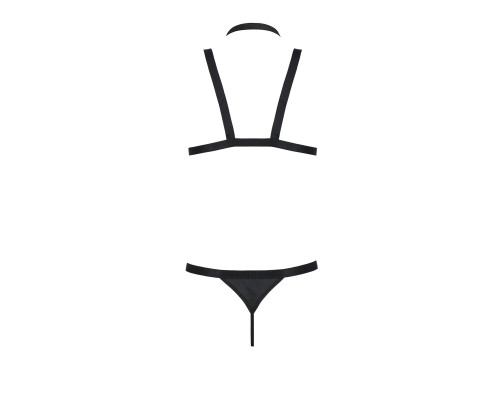 Комплект чоловічої білизни зі стреп Passion 039 SET ANDREW XXL/XXXL Black, стринги, шлейки