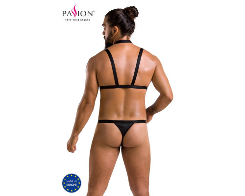 Комплект чоловічої білизни зі стреп Passion 039 SET ANDREW XXL/XXXL Black, стринги, шлейки