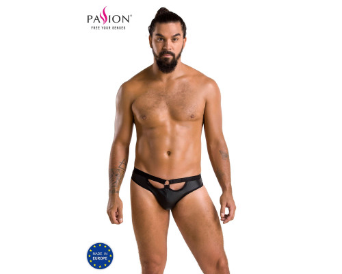 Чоловічі сліпи з вирізами Passion 041 SLIP JOE L/XL Black, екошкіра, відкриті сідниці