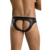 Чоловічі сліпи з вирізами Passion 041 SLIP JOE S/M, Black екошкіра, відкриті сідниці