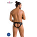 Чоловічі сліпи з вирізами Passion 041 SLIP JOE S/M, Black екошкіра, відкриті сідниці