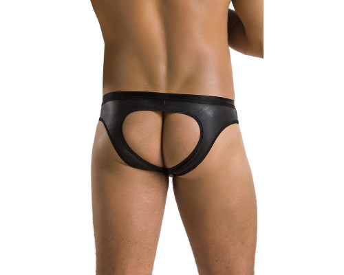 Чоловічі сліпи з вирізами Passion 041 SLIP JOE XXL/XXXL Black, екошкіра, відкриті сідниці