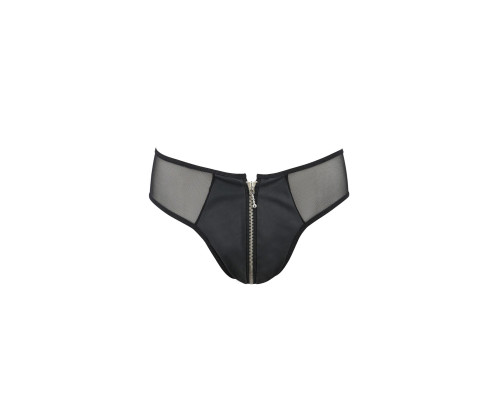Чоловічі сліпи на блискавці Passion 042 SLIP TIMMY S/M Black, екошкіра, сітка