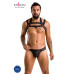 Комплект чоловічої білизни з кріпленнями Passion 043 JACOB L/XL Black, труси, шлейки