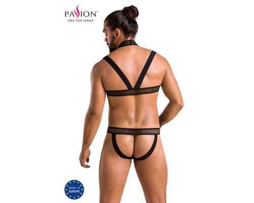 Комплект чоловічої білизни з кріпленнями Passion 043 JACOB XXL/XXXL Black, труси, шлейки