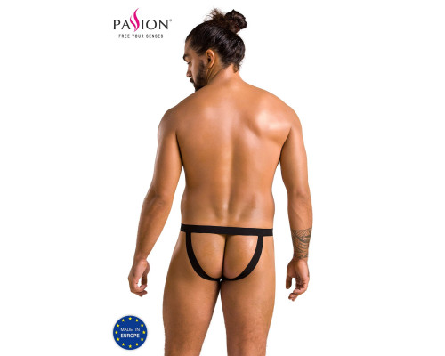 Чоловічі сліпи на шнурівці Passion 044 SLIP BEN S/M Black, екошкіра, люверси