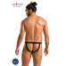 Чоловічі сліпи на шнурівці Passion 044 SLIP BEN S/M Black, екошкіра, люверси