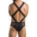 Чоловіче еротичне сітчасте боді Passion 045 VICTOR XXL/XXXL Black, екошкіра, сітка