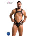 Чоловіче еротичне сітчасте боді Passion 045 VICTOR XXL/XXXL Black, екошкіра, сітка