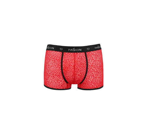 Чоловічі прозорі боксери Passion 046 SHORT PARKER XXL/XXXL Red, сітка, під леопард