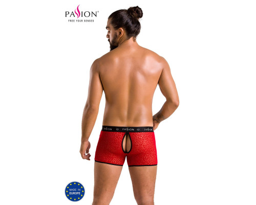 Чоловічі прозорі боксери Passion 046 SHORT PARKER XXL/XXXL Red, сітка, під леопард
