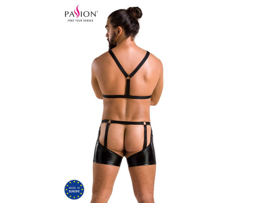 Комплект еротичної чоловічої білизни Passion 047 SET JOHN L/XL Black, труси, портупея