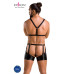 Комплект еротичної чоловічої білизни Passion 047 SET JOHN S/M Black, труси, портупея