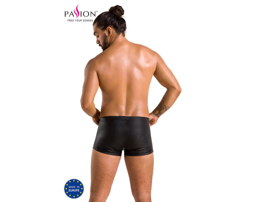 Чоловічі шкіряні боксери з клапаном Passion 050 SHORT PATRICK S/M Black