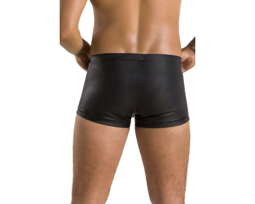 Чоловічі шкіряні боксери з клапаном Passion 050 SHORT PATRICK XXL/XXXL Black