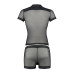 Комплект сітчастої чоловічої білизни Passion 052 SET MICHAEL 2XL/3XL black сорочка, боксери заклепки