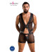 Комплект чоловічої білизни на шнурівці Passion 053 SET WILLIAM L/XL Black, жилет, боксери