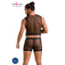 Комплект чоловічої білизни на шнурівці Passion 053 SET WILLIAM L/XL Black, жилет, боксери