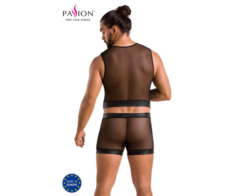 Комплект чоловічої білизни на шнурівці Passion 053 SET WILLIAM S/M Black, жилет, боксери