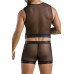 Комплект чоловічої білизни на шнурівці Passion 053 SET WILLIAM XXL/XXXL Black, жилет, боксери