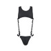 Чоловіче шкіряне боді Passion 056 ADAM XXL/XXXL Black, заклепки