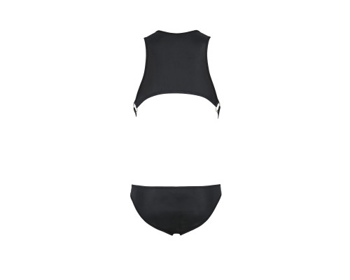 Чоловіче шкіряне боді Passion 056 ADAM XXL/XXXL Black, заклепки