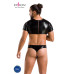 Комплект чоловічої білизни під латекс Passion 057 SET PETER L/XL Black, кроп-топ, стринги