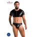 Комплект чоловічої білизни під латекс Passion 057 SET PETER S/M Black, кроп-топ, стринги