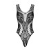 Бодістокінг з вирізами Obsessive B138 teddy S/M/L, black, з доступом
