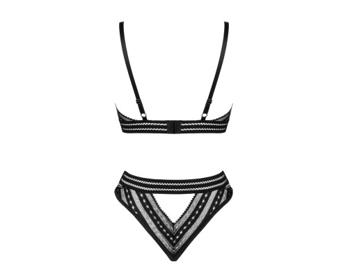 Комплект білизни Obsessive Natilya 2-pcs set XS/S, black, бюстгальтер, трусики