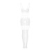 Сітчастий бодістокінг з імітацією топа та шортів Obsessive Bodystocking G330 XL/XXL, white, з доступом