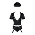 Еротичний костюм поліцейського Obsessive Police set S/M, black, топ, шорти, кепка, пояс, портупея