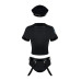 Еротичний костюм поліцейського Obsessive Police set S/M, black, топ, шорти, кепка, пояс, портупея
