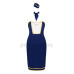Еротичний костюм стюардеси Obsessive Stewardess uniform M/L, blue, сукня, пілотка, шарф, манжети