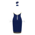 Еротичний костюм стюардеси Obsessive Stewardess uniform M/L, blue, сукня, пілотка, шарф, манжети