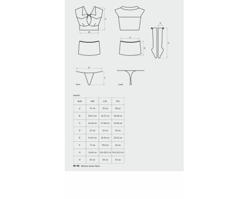 Еротичний костюм студентки Obsessive Student 4 pcs costume S/M, топ, спідниця, стринги, гольфи