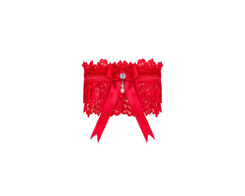 Ажурна підв’язка Obsessive Amor Cherris garter, red