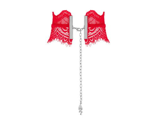 Широкий мереживний чокер Obsessive Bergamore choker, red