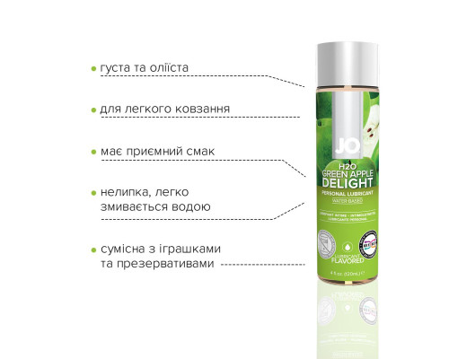 Распродажа!!! Смазка на водной основе System JO H2O — Green Apple (120 мл) (cрок 01.12.2023)