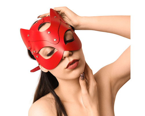 Маска Кішечки Art of Sex - Cat Mask, Червоний