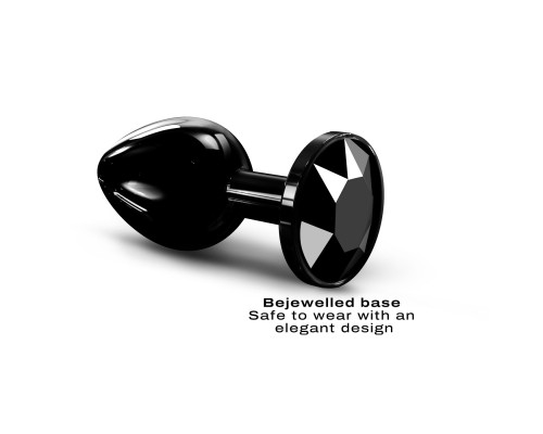 Металева анальна пробка з кристалом Dorcel Diamond Plug Black M