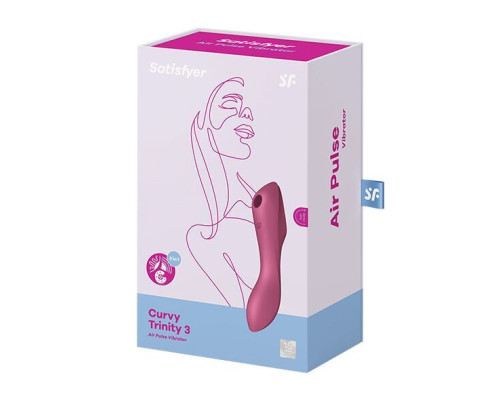 Вакуумный стимулятор с вибрацией Satisfyer Curvy Trinity 3 Red (мятая упаковка)