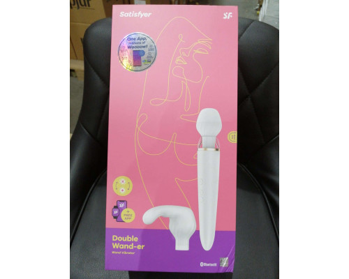 Смарт вибромассажер со сменной головкой Satisfyer Double Wand-er (мятая упаковка!!!)