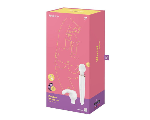 Смарт вибромассажер со сменной головкой Satisfyer Double Wand-er (мятая упаковка!!!)