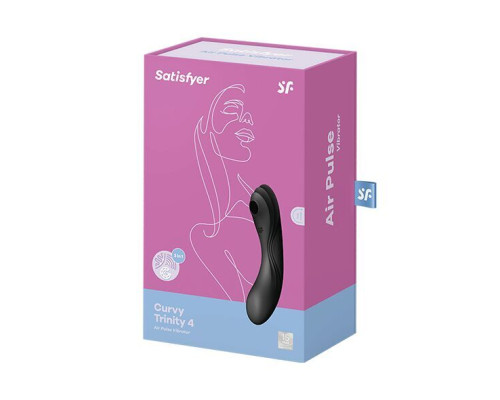 Вакуумный стимулятор с вибрацией Satisfyer Curvy Trinity 4 Black (мятая упаковка)